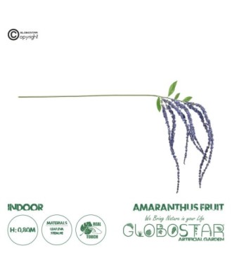 GloboStar® Artificial Garden PURPLE AMARANTHUS FRUIT BRANCH 21452 Τεχνητό Διακοσμητικό Κλαδί Μωβ Αμάρανθος Y80cm